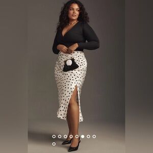 NWT Size 2X - The Mel Ruched Side-Slit Midi Skirt by Maeve